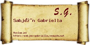 Sabján Gabriella névjegykártya